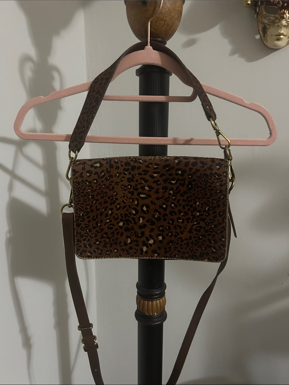 Madewell Leopard-Print Crossbody Bag in Brown